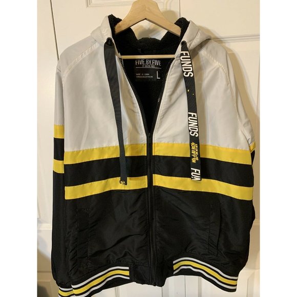 Five By Five By Master Piece Track Full Zip Jacket Men’s Sz L Yellow Black White - Picture 4 of 7